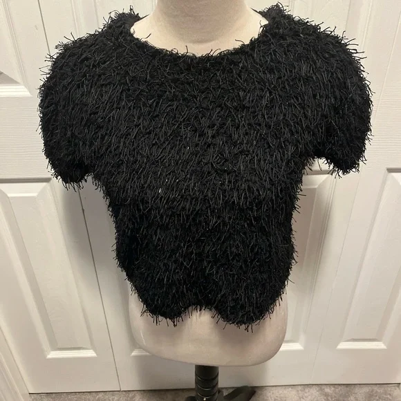 Zara size 9 Black Textured Women's Top - Picture 2 of 16